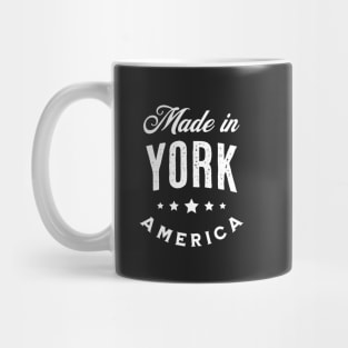 Made In York, USA - Vintage Logo Text Design Mug